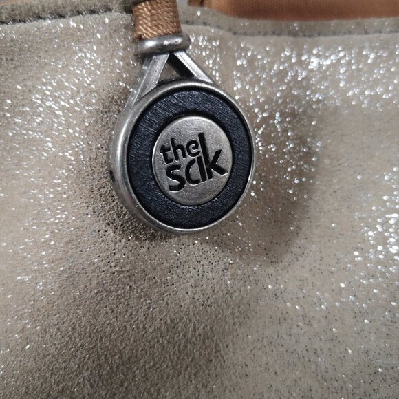 The Sak Ladies Dark Tan & Beige Glitter Genuine Leather Handbag or Crossbody - Picture 4 of 11